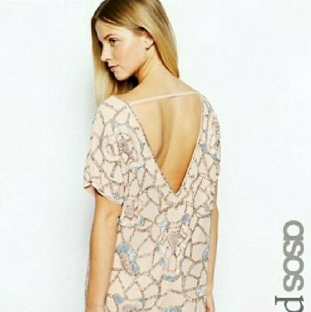 Asos Petite Beaded Mini Dress